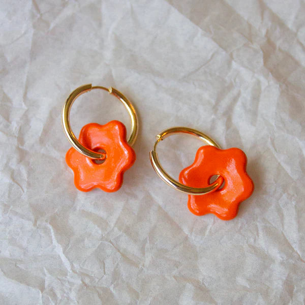 Ceramic Daisy Hoops | Meghan MacWhirter