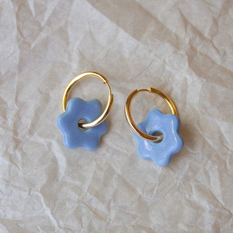 Ceramic Daisy Hoops | Meghan MacWhirter