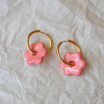 Ceramic Daisy Hoops | Meghan MacWhirter